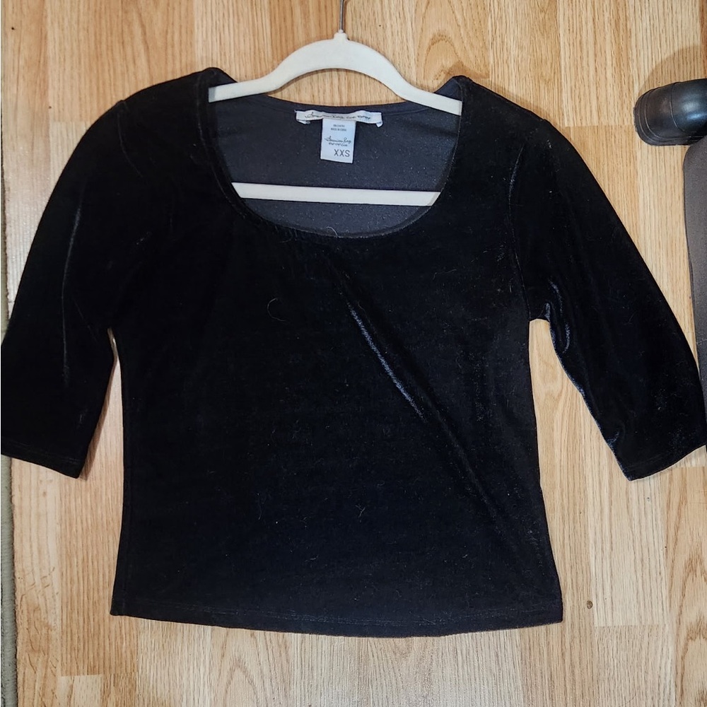 American Rag Cie, black velvet top